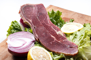 Beef shank on a wooden cutting board
