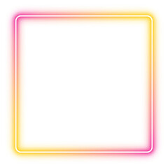 square neon glowing light ray on transparent background. futuristic modern technology. PNG file.
