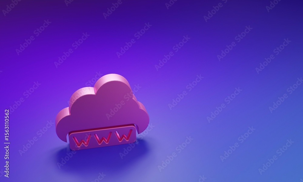 Poster Pink Software, web development, programming concept icon isolated on purple-blue background. Programming language and program code on screen laptop. Minimalism concept. 3D render illustration