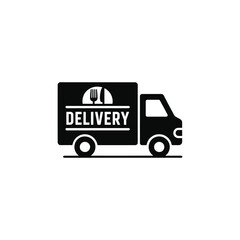 Food delivery truck icon