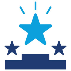 Competitive Advantage Flat Blue Icon