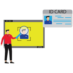 Businessman Face Recognition Login – Biometric Access, Facial ID Scan, AI Security Technology