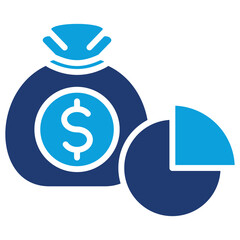 Capital Allocation Flat Blue Icon