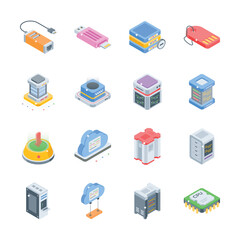 Check out our premium set of database isometric style icons