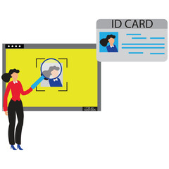 Businesswoman Face Recognition Login – AI Security, Biometric Access, Facial Scan Authentication