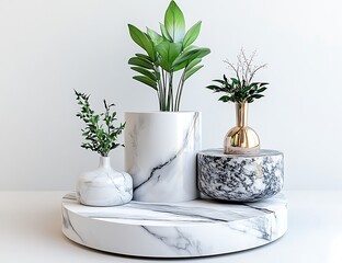 Obraz premium Contemporary plant display indoor setting home decor minimalist design natural aesthetics modern viewpoint