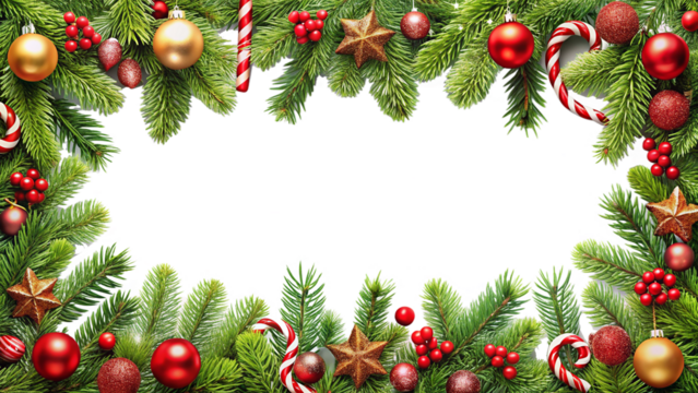 christmas frame with christmas balls