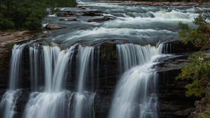 Waterfall with heavy flow