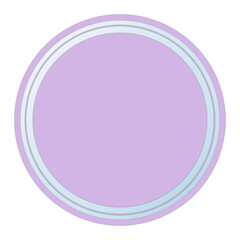 Purple Round Text Frame with Glass, Isolated on White Background