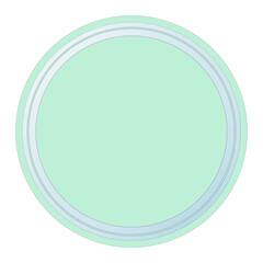 Green Round Text Frame with Glass, Isolated on White Background