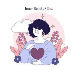 Beauty Psychology. Flat Vector Illustration