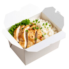 Chicken rice box from top view