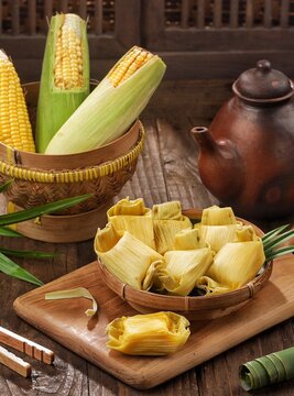 Lepet Jagung. Lepet corn is a typical Indonesian snack made from corn
