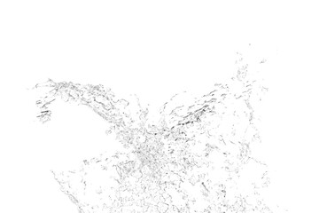 An abstract grayscale image depicting a turbulent, fluid-like form.  The texture is granular, suggesting movement and energy.  Small colored specks are sparsely scattered throughout