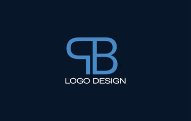 Obraz premium Creative PB monogram logo design with rounded modern lines in blue on dark background, ideal for tech branding, digital businesses, and startup identity