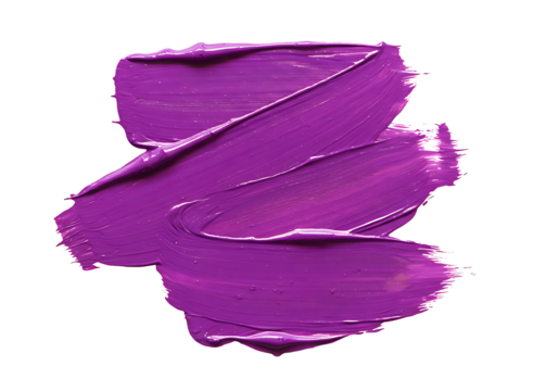 Luscious strokes of vibrant purple paint on a transparent background create a striking artistic smear with abstract texture. - Powered by Adobe