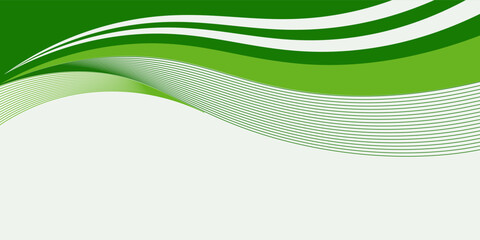 Green Abstract Wave Background with Curved Lines