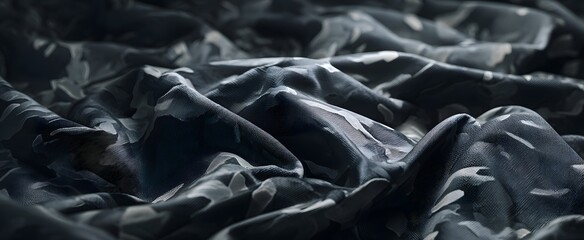 Close-up view of a dark fabric with a unique pattern.