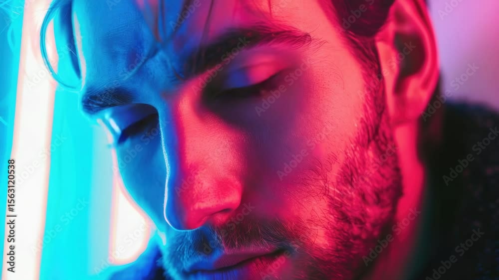 Poster close-up shot of a man's face with a beard, ideal for portrait or character reference purposes