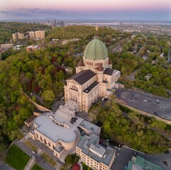 Saint Joseph's Oratory of Mount Royal in Montreal, Canada. People visit the basilica to worship and...