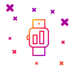 Color line Smartwatch icon isolated on white background. Gradient random dynamic shapes. Vector