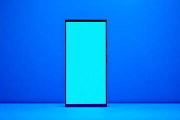 Smartphone on vibrant blue background (1)