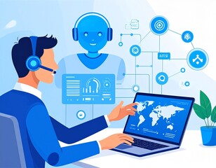 AI Artificial Intelligence technology for data analysis, research, planning, and work.