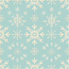 luxury seamless pastel colored snowflake pattern with clear lines.