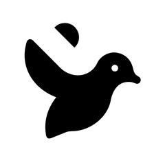 Abstract Bird in Flight Silhouette, Perfect for Design Assets