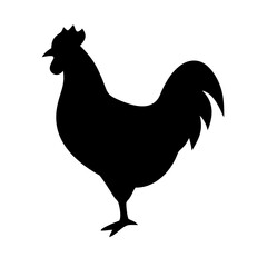 Simple Black Silhouette of a Rooster.