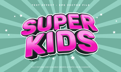 Super Kids vector 3d -editable text effect