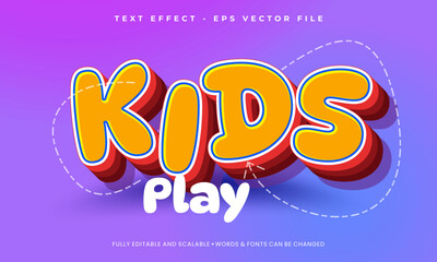 Vector 3D Kids Play text effect