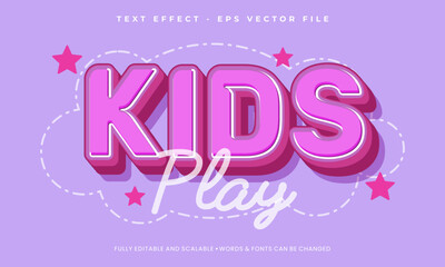 Vector text kids editable text effect in modern style