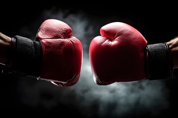 Two boxing gloves ready for a confrontation.