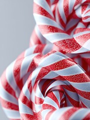 Vibrant and festive spiral candy cane twists, perfect for holiday themes and sweet celebrations.