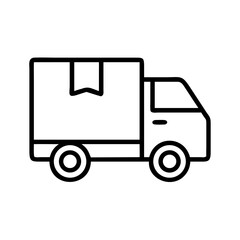 Fototapeta premium Delivery truck icon representing shipping and transportation logistics in simple style