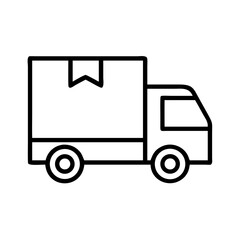 A minimalistic icon depicting a delivery truck, used for shipping concepts
