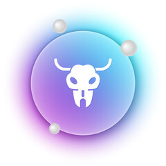 White Buffalo skull icon isolated on white background. Blue and purple gradient circle background. Vector