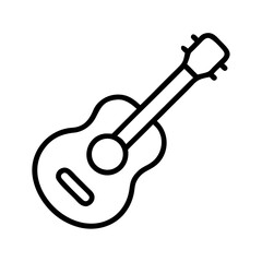 Simple line drawing of a guitar perfect for music themed designs