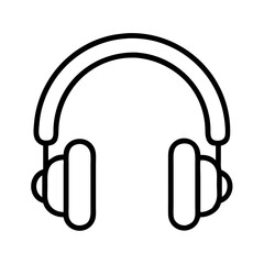 Headphones outline icon for listening to music and audio experience