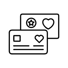 Fototapeta premium Loyalty cards with star and heart symbols showing customer reward programs