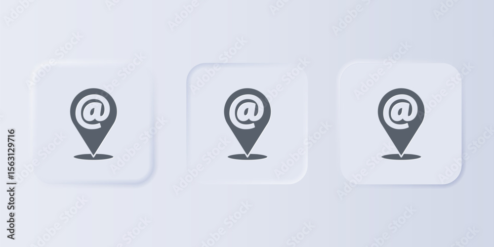 Poster grey location and mail and e-mail icon isolated on grey background. envelope symbol e-mail. email me