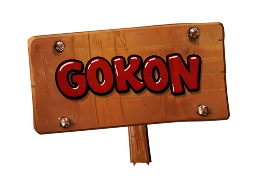 Gokon: Rustic Wooden Signboard Graphic