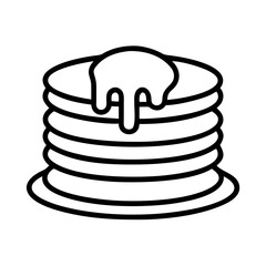Pancakes with Syrup Stack Illustration Sweet Breakfast Food Item Graphic Icon