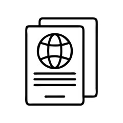 Passport or Official Document with Globe Graphic Design and Text Representation