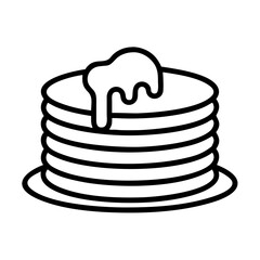 A stack of pancakes with a dollop of butter on top and plate