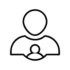 Icon of a person holding a baby or child in their arms