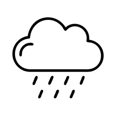 Stylized Black and White Drawing of a Rain Cloud with Heavy Showers
