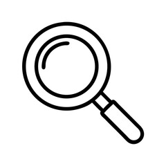 Minimalist Black and White Magnifying Glass Icon for Search and Discovery