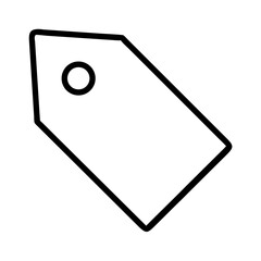 Simple line art illustration of a tag or label for merchandise